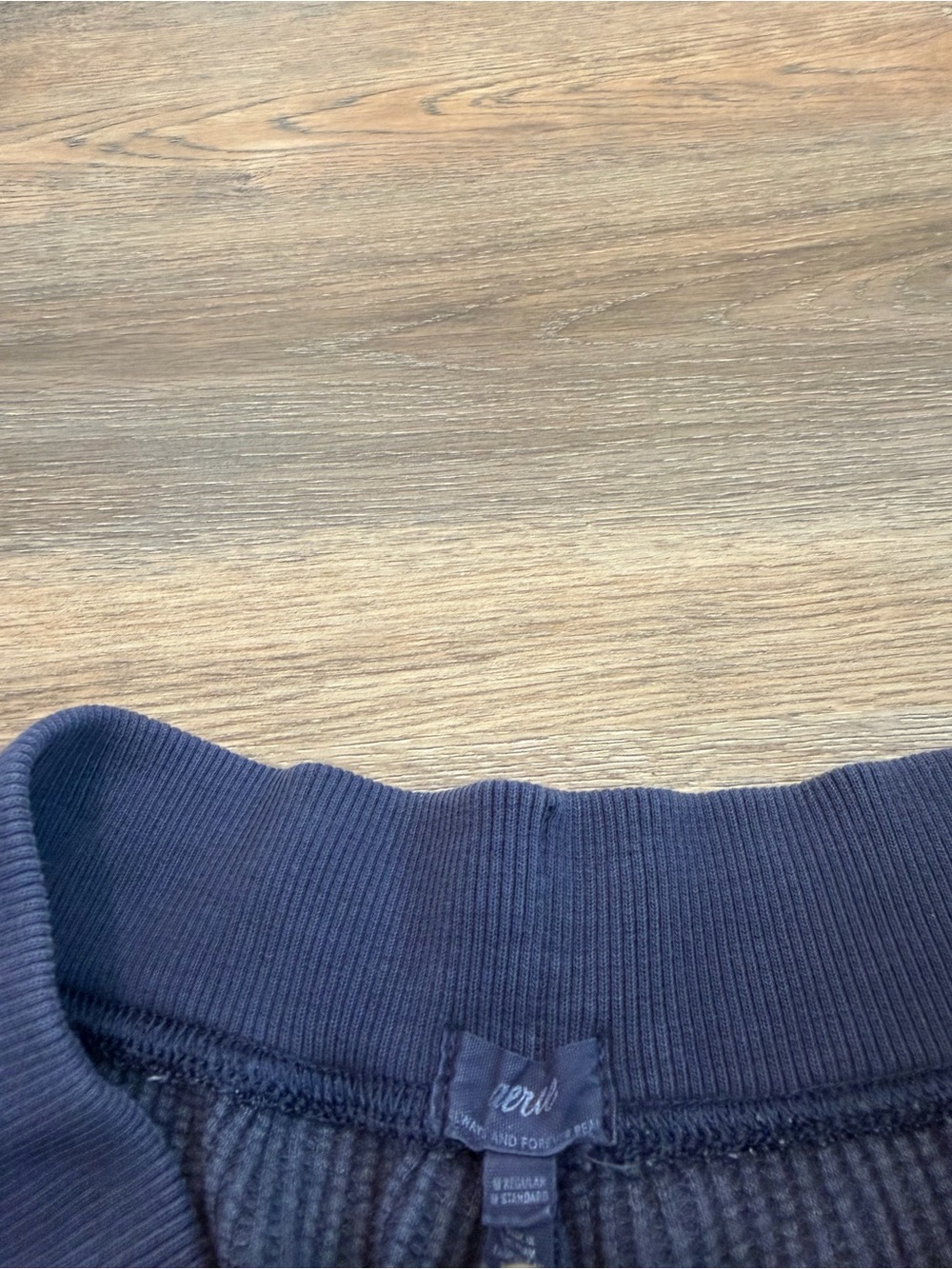 Aerie Essential Waffle Trouser Navy Blue Wide Leg Lounge Pants Size Medium - Picture 5 of 9